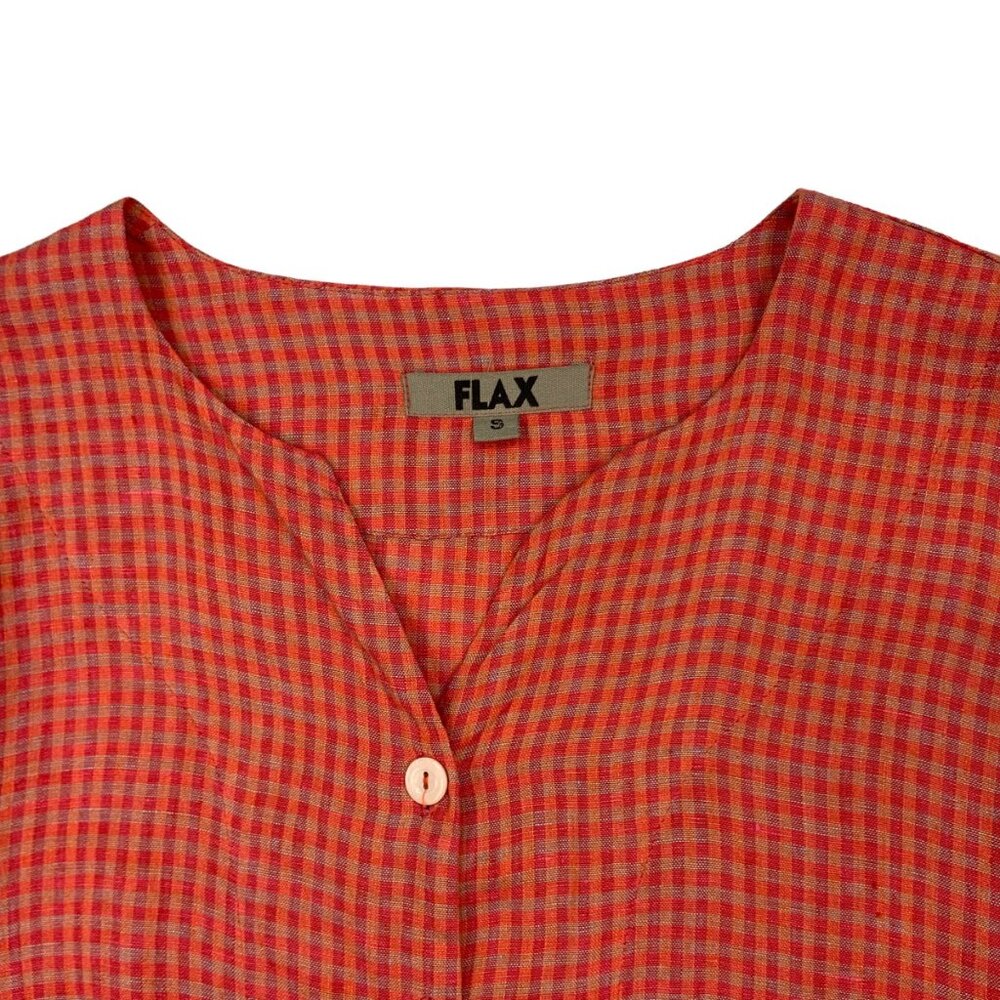 Flax Linen 3/4 sleeve Tunic Blouse - Picture 4 of 13